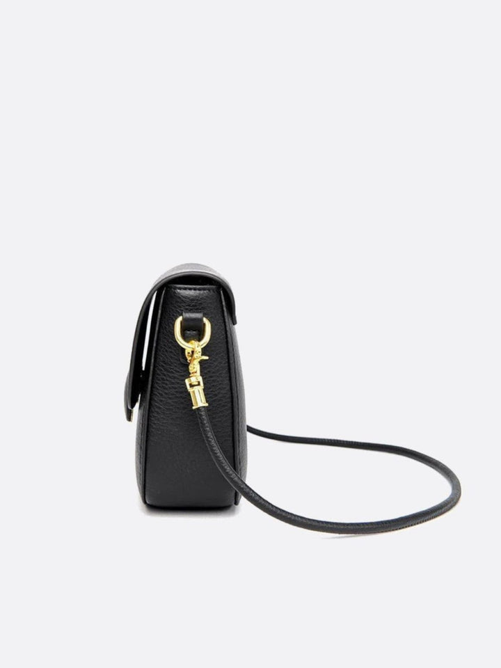Grained leather shoulder bag