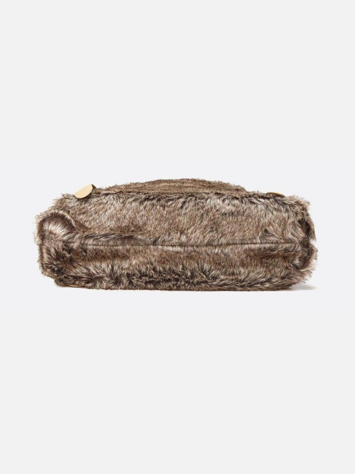 Sac fausse fourrure beige
